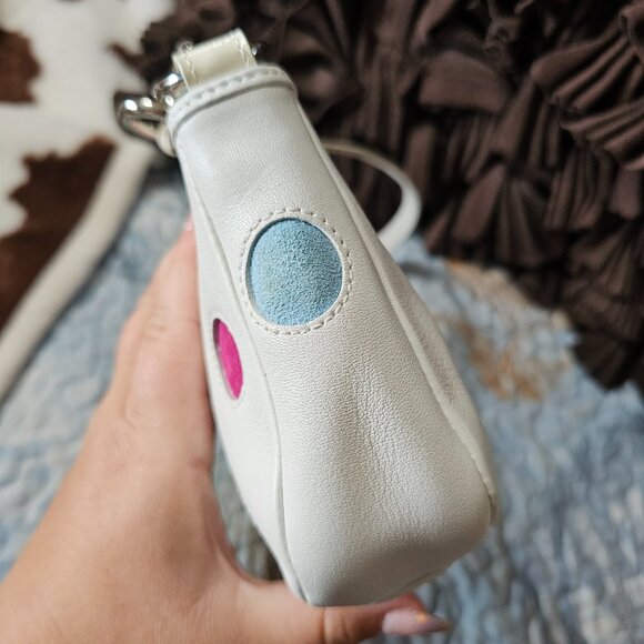 2005 Vintage Coach Y2k Demi With Jacquard Polka Dots Shoulder Purse Bag - Picture 3 of 6